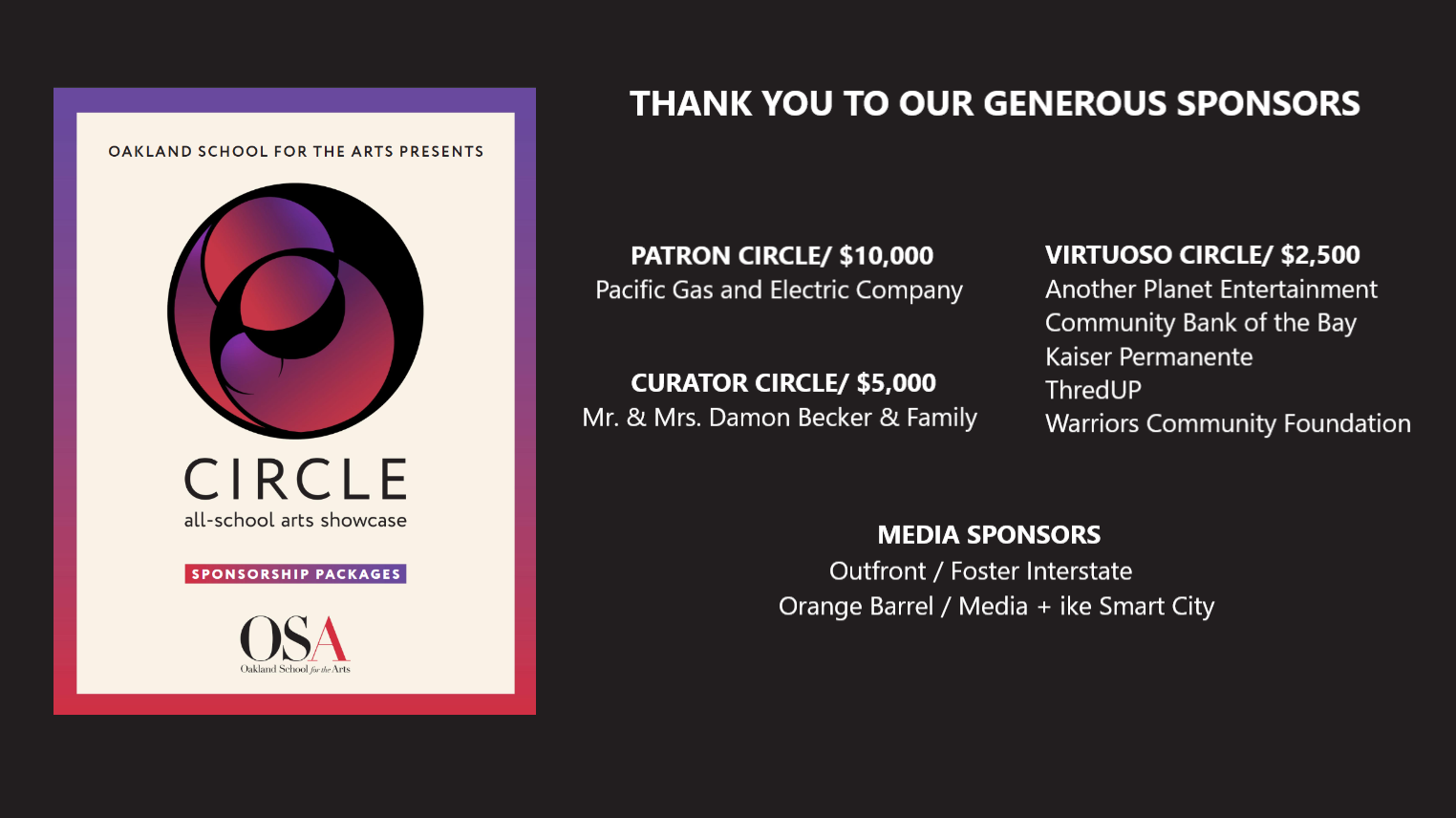 SPONSORSHIP PAGE
