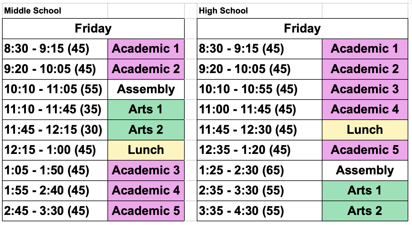 Assembly Schedule Image