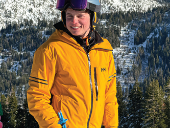 Student portrait with text