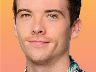 Student portrait with text